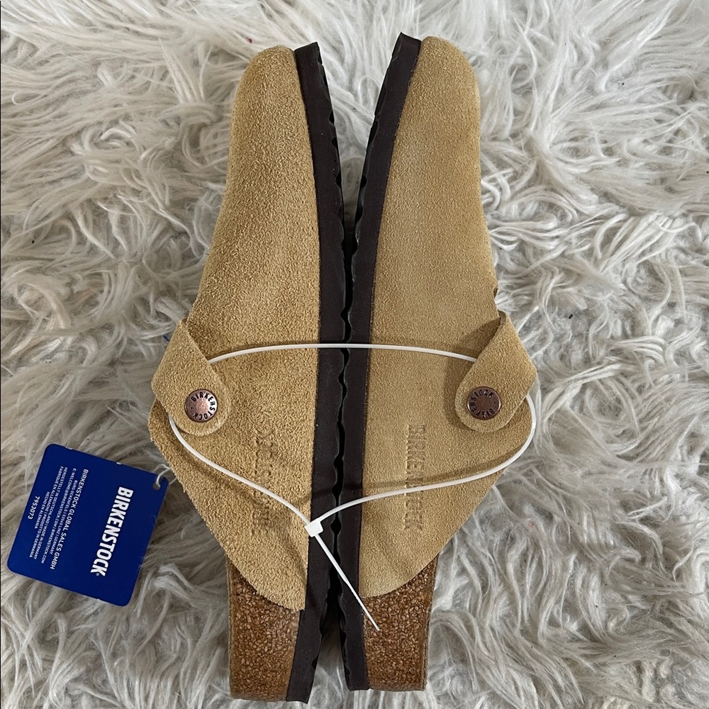 BIRKENSTOCK Boston Clog Latte Cream Leather Slip On Size 9 NEW - Picture 10 of 16